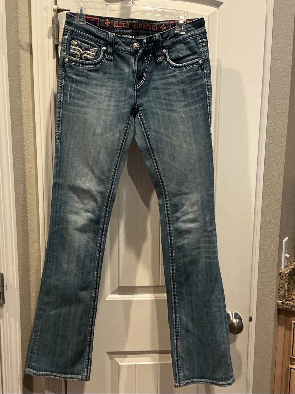 Rock Revival Women's Faded Blue Flare Jeans